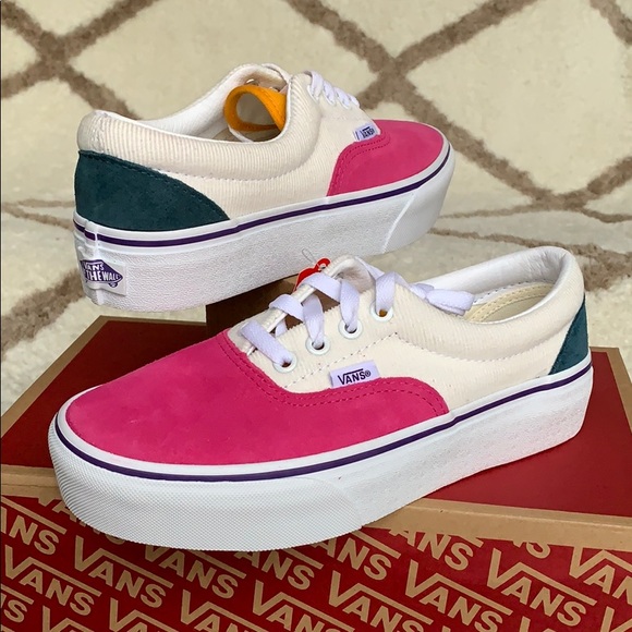 VANS ERA PLATFORM MINI CORD MULTI/TRUE WHITE men’s - Picture 2 of 16